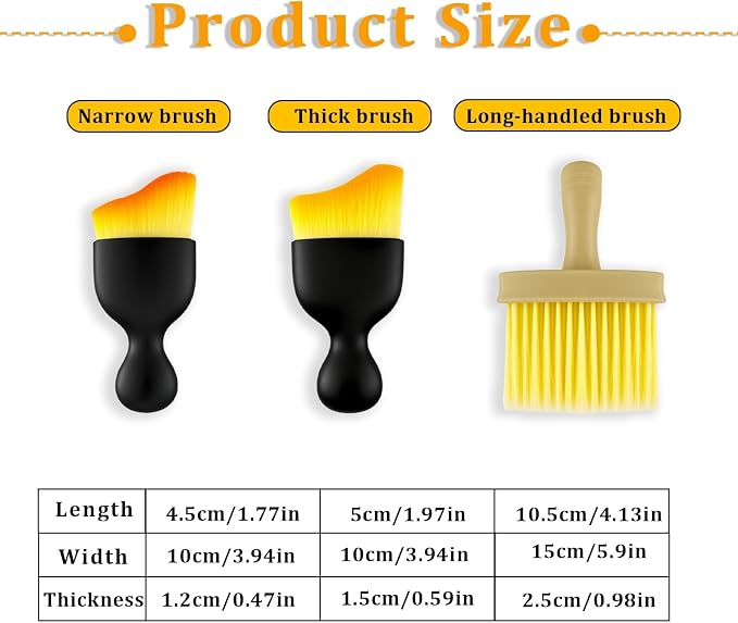 4Pcs Car Interior Brush Include 2 Soft Bristle Brush - Image 3