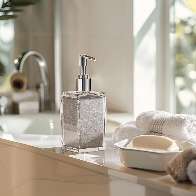 Pink Soap Dispenser with Refillable Plastic Pump - Image 6