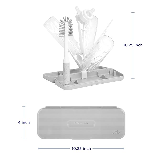 Ubbi On-The-Go Drying Rack and Brush Set, Includes Travel Case and Bottle Brush - Image 2