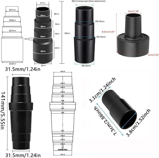 Universal Vacuum Hose Adapter Kit Reducer Attachment Set, Shop Vac Vacuum Hose - Image 2