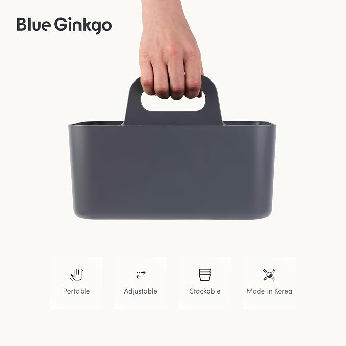 BLUE GINKGO Stackable Organizer Caddy – Korean-Made Portable Tote - Image 5