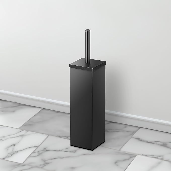 Gatco 1488MX Elegant Square Toilet Brush Holder, Matte Black - Image 6