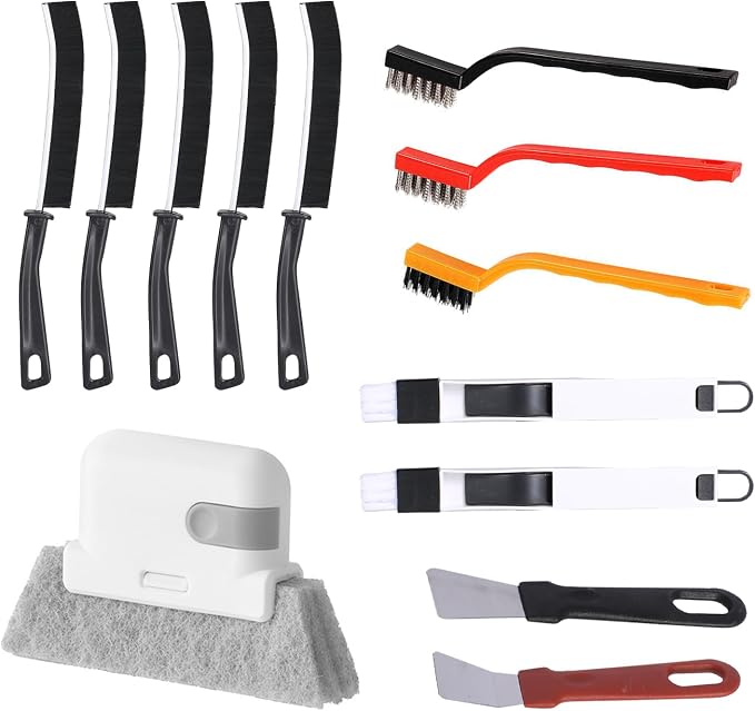 13pcs Household Cleaning Tools 2 in 1 Groove Cleaning Brush Window Track by SzGnays