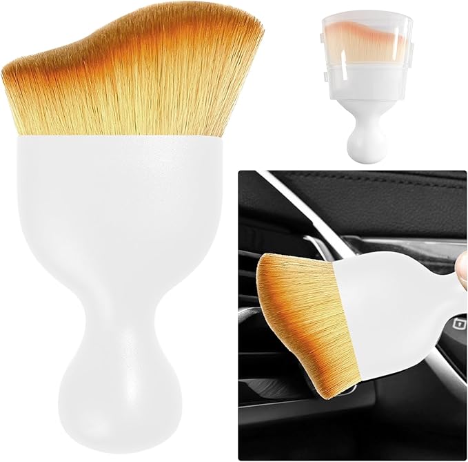 Ziciner Car Detailing Brush, Curved Soft Bristles Auto Removal Dust Collectors by Ziciner