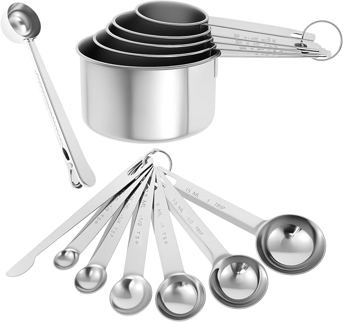 13PCS Measuring Cups and Spoons Set Stainless Steel Measuring Spoons and Cups - Image 4