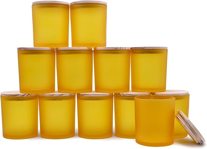 14 OZ Thick Candle Jars for Making Candles 12 Pcs, 3 Wick Empty Jars by Showin