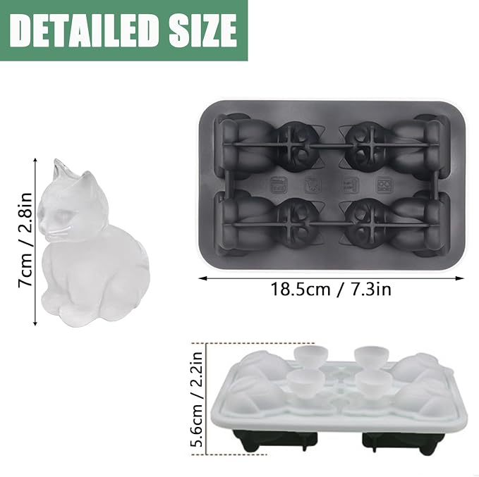 3D Cat Ice Cube Mold, Admaison Ice Cube Tray - Image 3