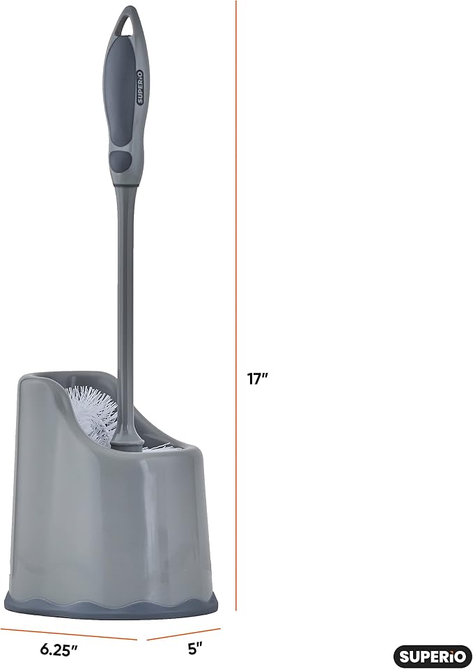 Superio Toilet Brush and Holder Toilet Scrubber Bowl Cleaner Brushes Wand - Image 2