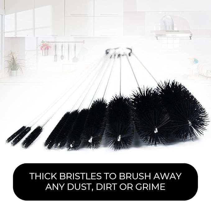 10" Tube Cleaning Brush Set, 5 Pack Large, Extra Long Nylon Straw Brushes - Image 6