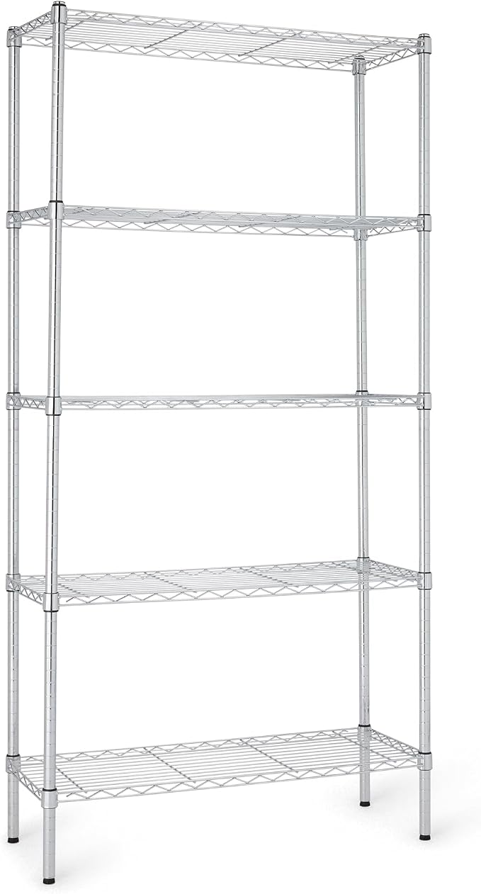 Amazon Basics 5-Shelf Adjustable Heavy Duty Steel Wire Rack Storage Shelving by AmazonBasics