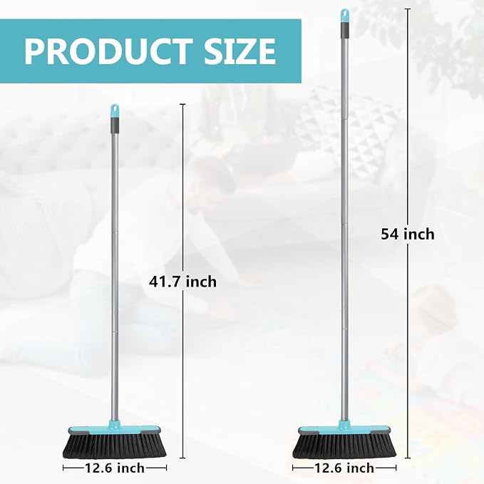 Indoor Broom, Soft Bristle Heavy-Duty Broom - Image 5