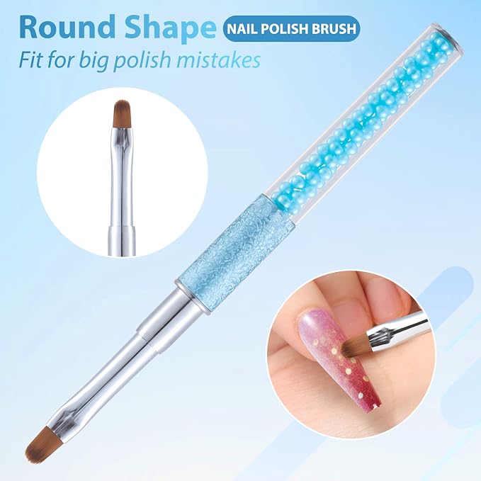 Pearl Blue Nail Art Clean Up Brushes - Image 4