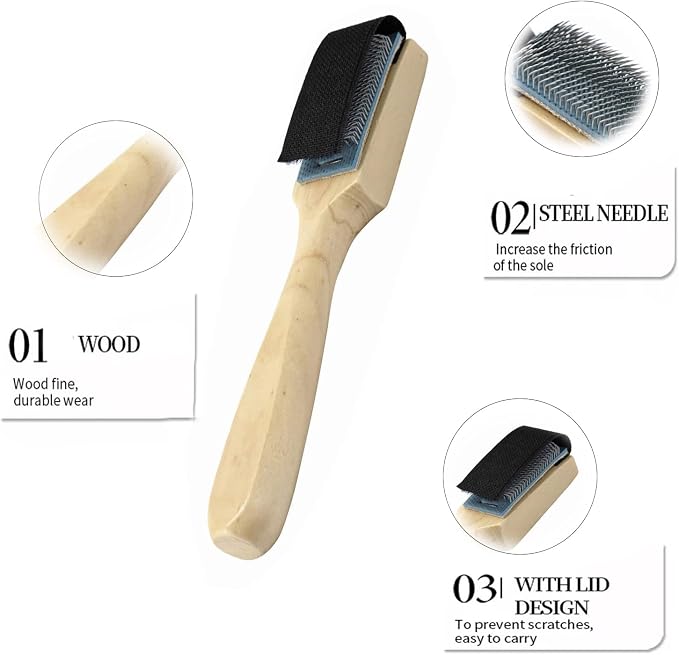 BinaryABC Dance Shoes Brush, Shoes Cleaner Brush, Suede Sole Wire Shoes Wood - Image 2