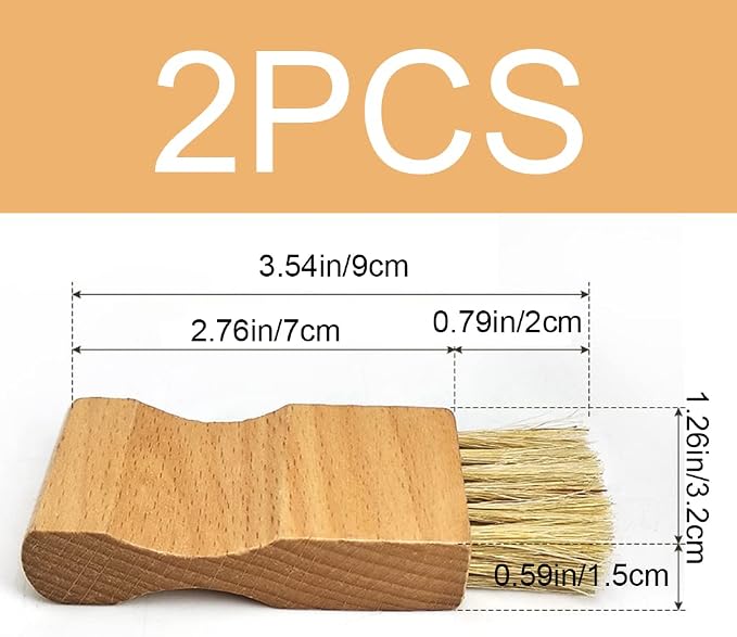 2 Pcs Shoe Polish Applicator Brushes Small Shoe Cleaning Brushes Wooden Handle - Image 2