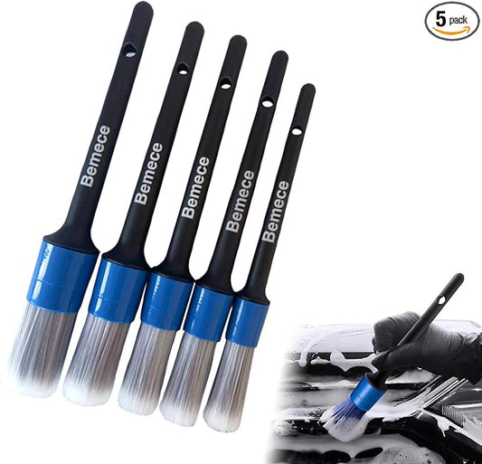 5pcs Different Size Car Detailing Brushes, Soft Non-Scratch Car Interior by homfanseec
