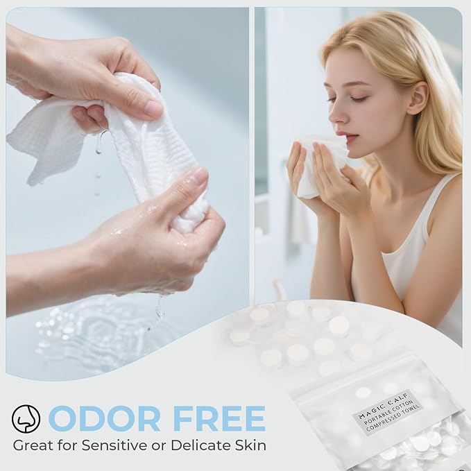 Classycoo Compressed Towel 100 PCS Mini Tablets Disposable Portable Face Towel - Image 6