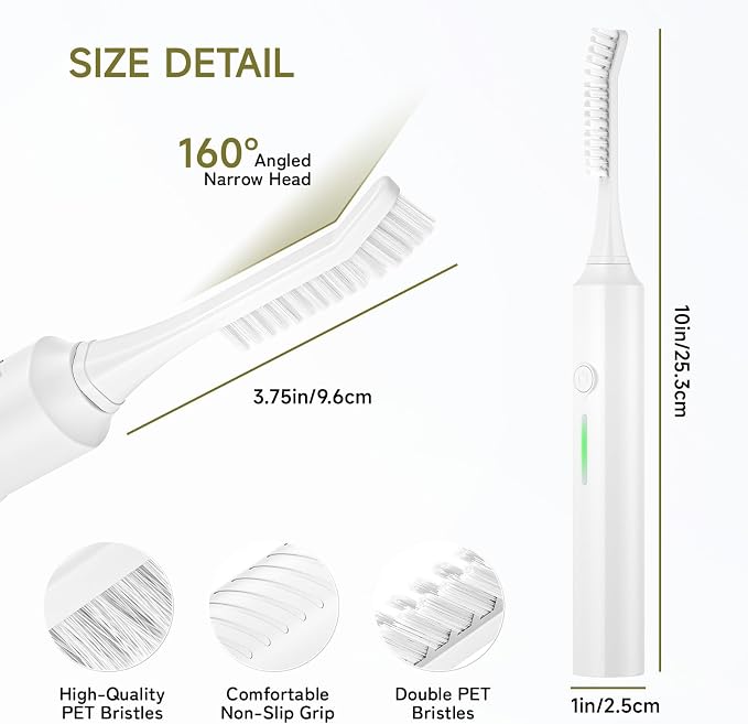 Electric Crevice Cleaning Brush, IPX7 Waterproof Electric Grout Scrub Brush - Image 7