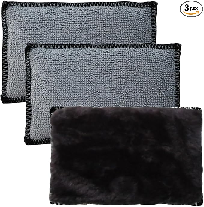 3PCS Car Interior Scrubbing Sponges, 5.5"×3.9" Microfiber Auto Cleaning by Unknown