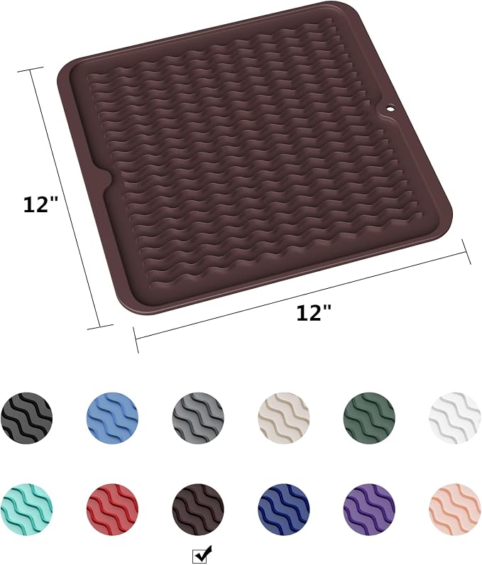 ZLR Silicone Dish Drying Mat for Kitchen Counter, Eco-Friendly Fast Dry Dish Mat - Image 6