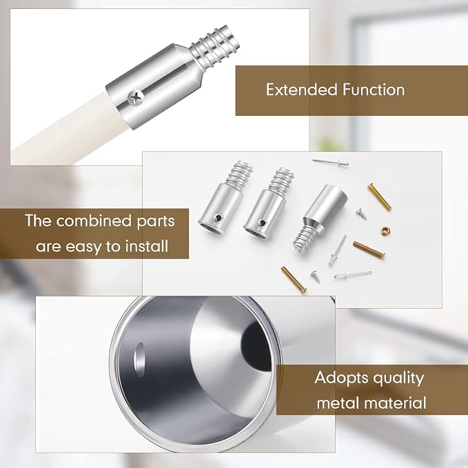 Zhengmy 6 Pcs Threaded Tip Replacement, Broom Handle Threaded End, Pole Handle - Image 3