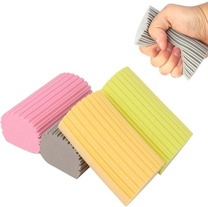 Damp Clean Duster Sponge 4 Pack, Magic Sponges Eraser Baseboard Cleaner Tool by Zpallmeo