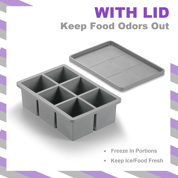 Nax Caki 3 Pack Silicone Large Ice Cube Tray - Image 3