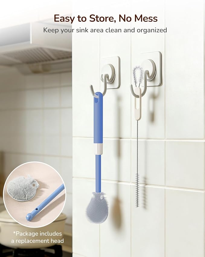 Extendable Bottle Brush with Straw Cleaner Brush, 10.8 to 14 Inches Adjustable - Image 7