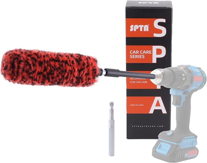SPTA 1 Pc Soft Microfiber Extended Reach Rim Drill Wheel Brush, Microfibre - Image 9