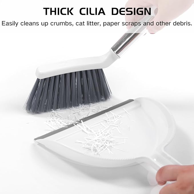 NACENA Mini Broom and Dustpan Set, Small Dust Pan and Brush Set - Image 3