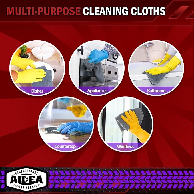 AIDEA Microfiber Cleaning Cloth 12 Pack, Microfiber Towels - Image 7