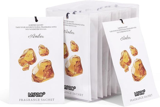 MYARO 12 Packs Amber Scented Sachets by MYARO