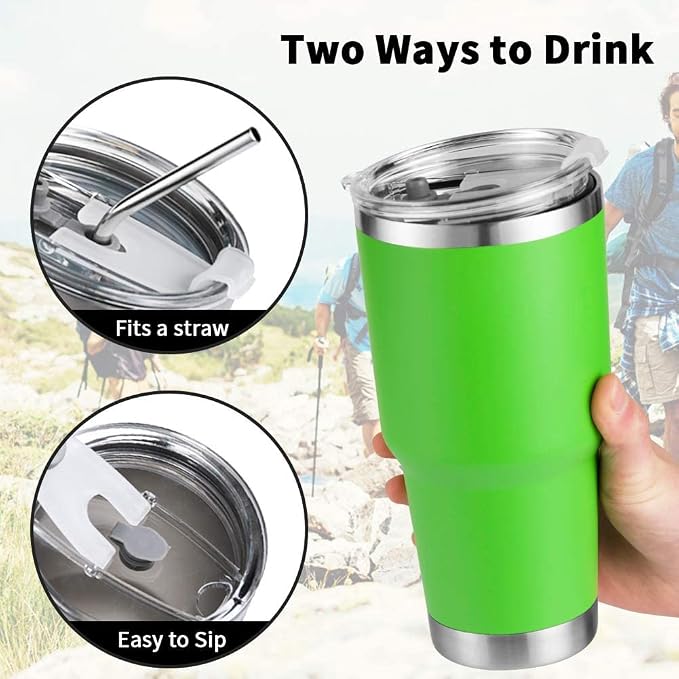 D·S 30 oz Green Tumbler Stainless Steel Double Wall Vacuum Insulated Mug - Image 2