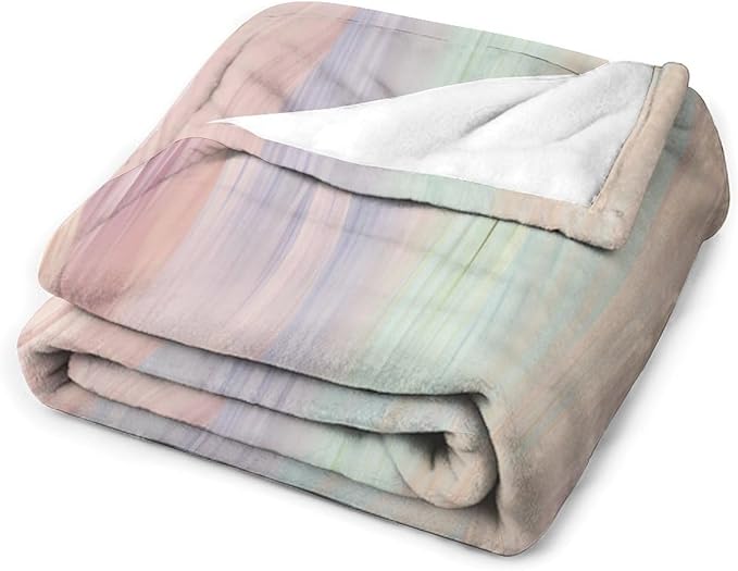 Fashion Gradient Blanket, Modern Abstract Art Colorful Pink Painting Strokes Pattern Soft Warm Cozy Plush Flannel Covers for Livingroom Bedroom Couch Chair Camping Travel Home Decor Tapestry 30x40in