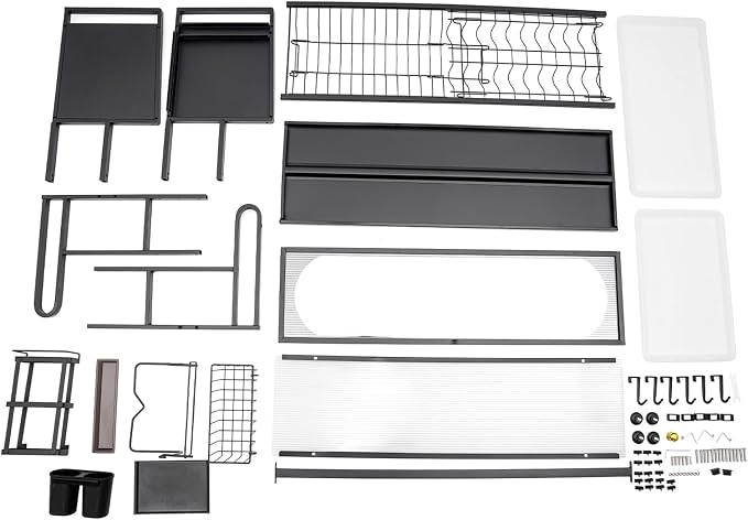 3 Tier Over The Sink Dish Drying Rack W/Clear Cabinet Door, Adjustable Dish - Image 3