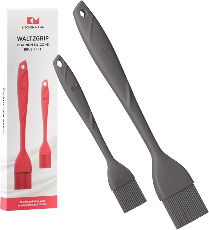 Kitchen Mama WaltzGrip Platinum Silicone Basting Pastry Brush: Set of 2 by KitchenMama