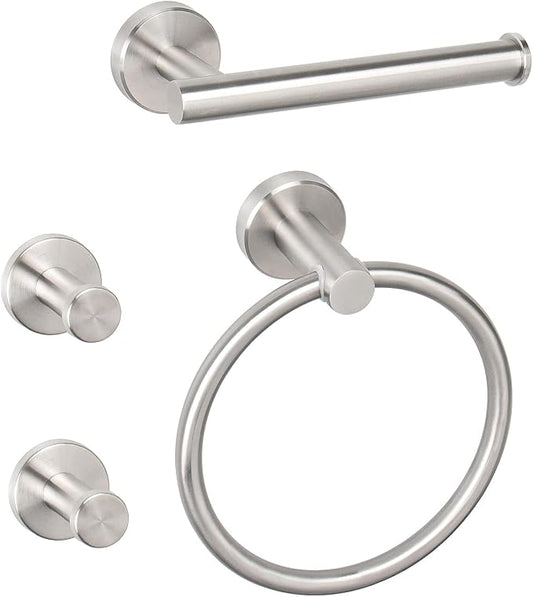 NearMoon 4 Pieces Bath Hardware Set, Include Hand Towel Ring, Toilet Paper by NearMoon