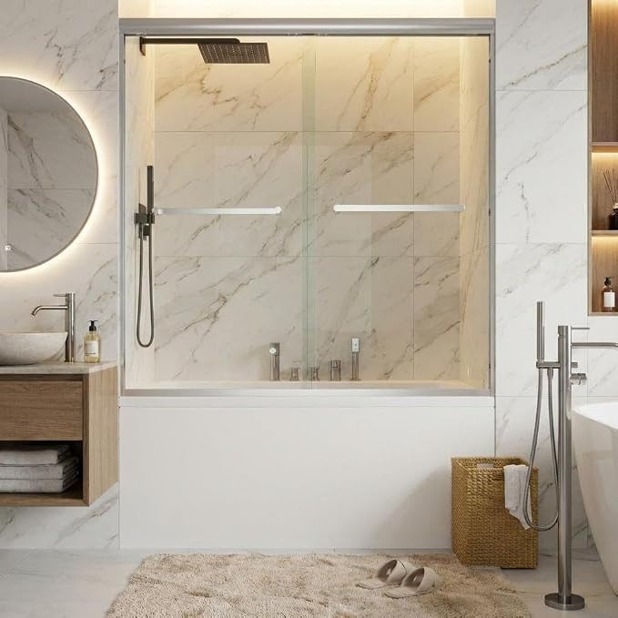 Bathtub Shower Door, 6mm SGCC Tempered Glass by IDEALHOUSE