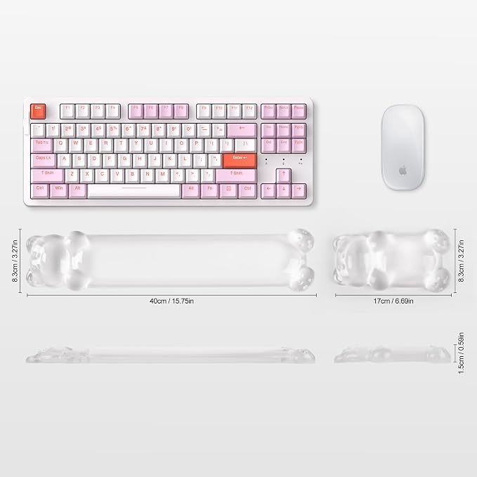 Gel Keyboard and Mouse Wrist Rest Set – Clear Wrist Rest - Image 2