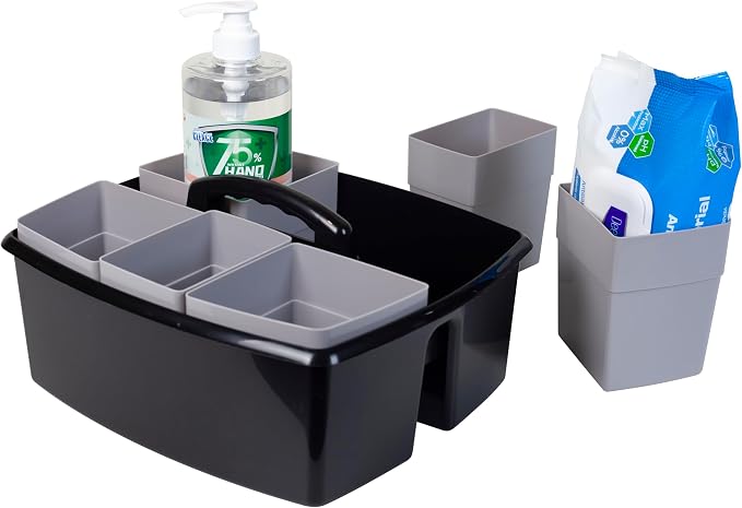 Storex 2-Compartment Large Cleaning Caddy – Multipurpose Supply Organizer - Image 3