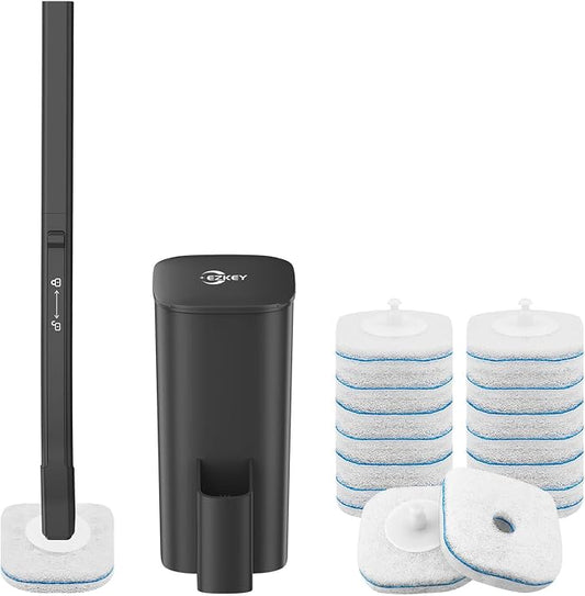 Disposable Toilet Brush, 14 Refills Toilet Bowl Cleaner Wand, Toilet Cleaner by EZKEY
