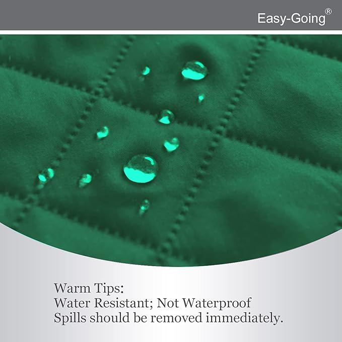 Easy-Going Reversible Loveseat Couch Cover for 2 Cushion Couch Sofa Cover for Dogs Water Resistant Furniture Protector with Foam Sticks Elastic Straps for Pet (Loveseat, Green/Christmas Red)
