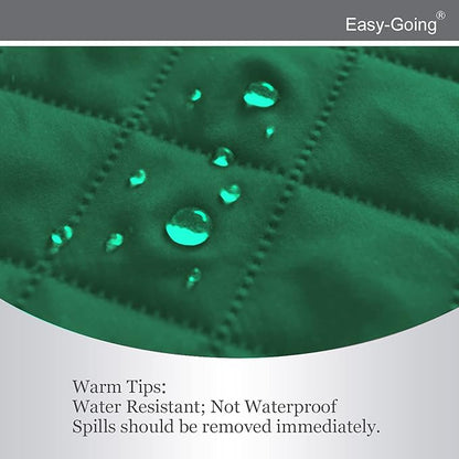 Easy-Going Reversible Loveseat Couch Cover for 2 Cushion Couch Sofa Cover for Dogs Water Resistant Furniture Protector with Foam Sticks Elastic Straps for Pet (Loveseat, Green/Christmas Red)