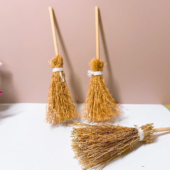 Miniature Artificial Mini Straw Brooms - Image 4