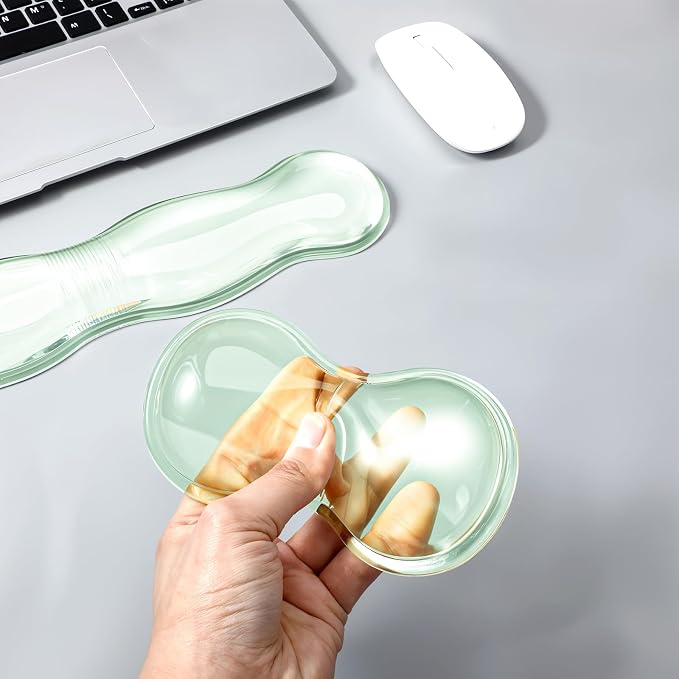 Clear Gel Wrist Rest for Keyboard Silicone Ergonomic Anti Slip Mouse Pad - Image 5