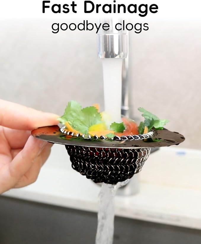 TRAPMATE Sink Drain Strainer, Reversible Chain Mesh Kitchen Sink Drain Strainer - Image 3