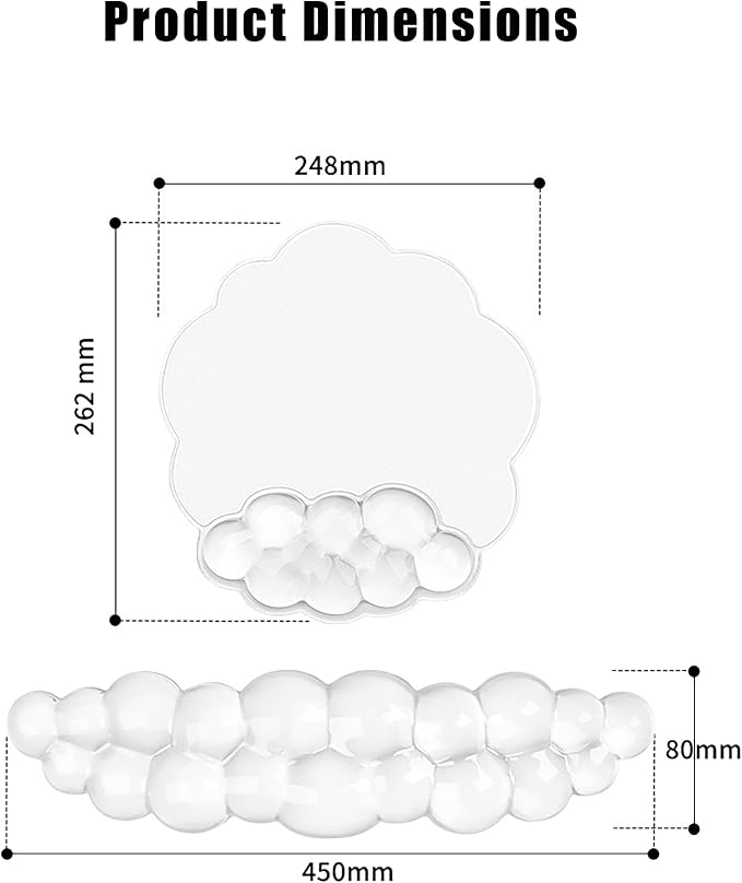 Mouse Pad with Wrist Rest, Soft Cloud Gel Keyboard Mouse Pad Set with Hand - Image 7