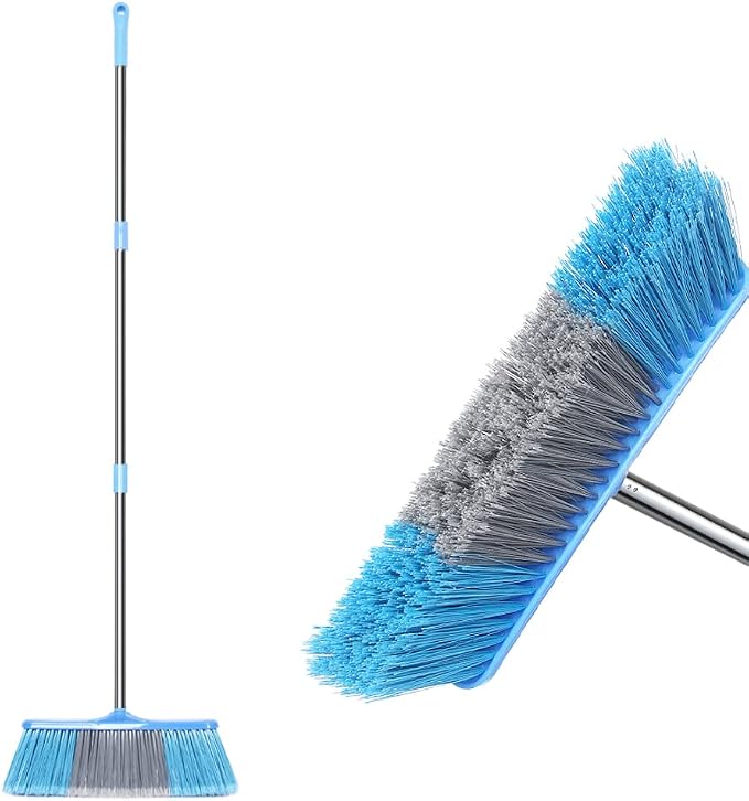 LandHope Heavy Duty Broom, 15.75in Wide Push Broom, 45.67in Long Handle by LandHope