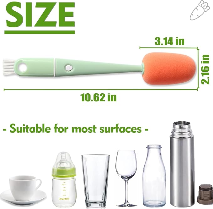 Bottle Cleaning Brush 5 PCS Long Handle Bottle Brush 4 in 1 Detachable - Image 2