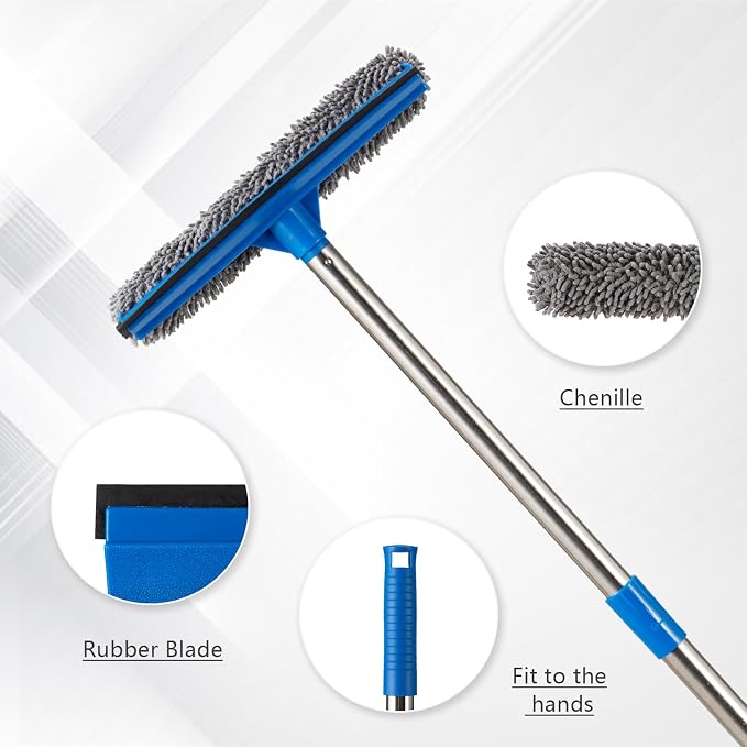 30"-59" Window Squeegee, 2 in 1 Squeegee Window Cleaner - Image 3