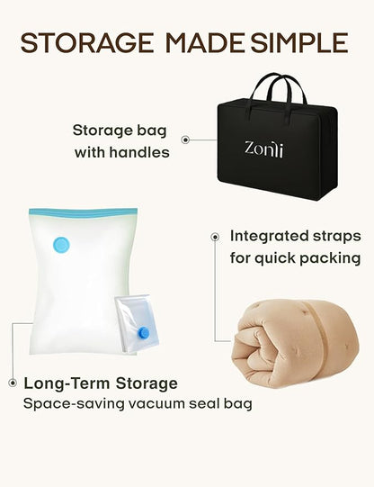 ZonLi Japanese Floor Futon Mattress Full Size 75"x 54", 100% Cotton Cover 2.5'' Thicken Tatami Mattress, Foldable Sleeping Pad, Portable Dormitory Tatami Mat, Roll Up Floor Lounger Bed for Adult